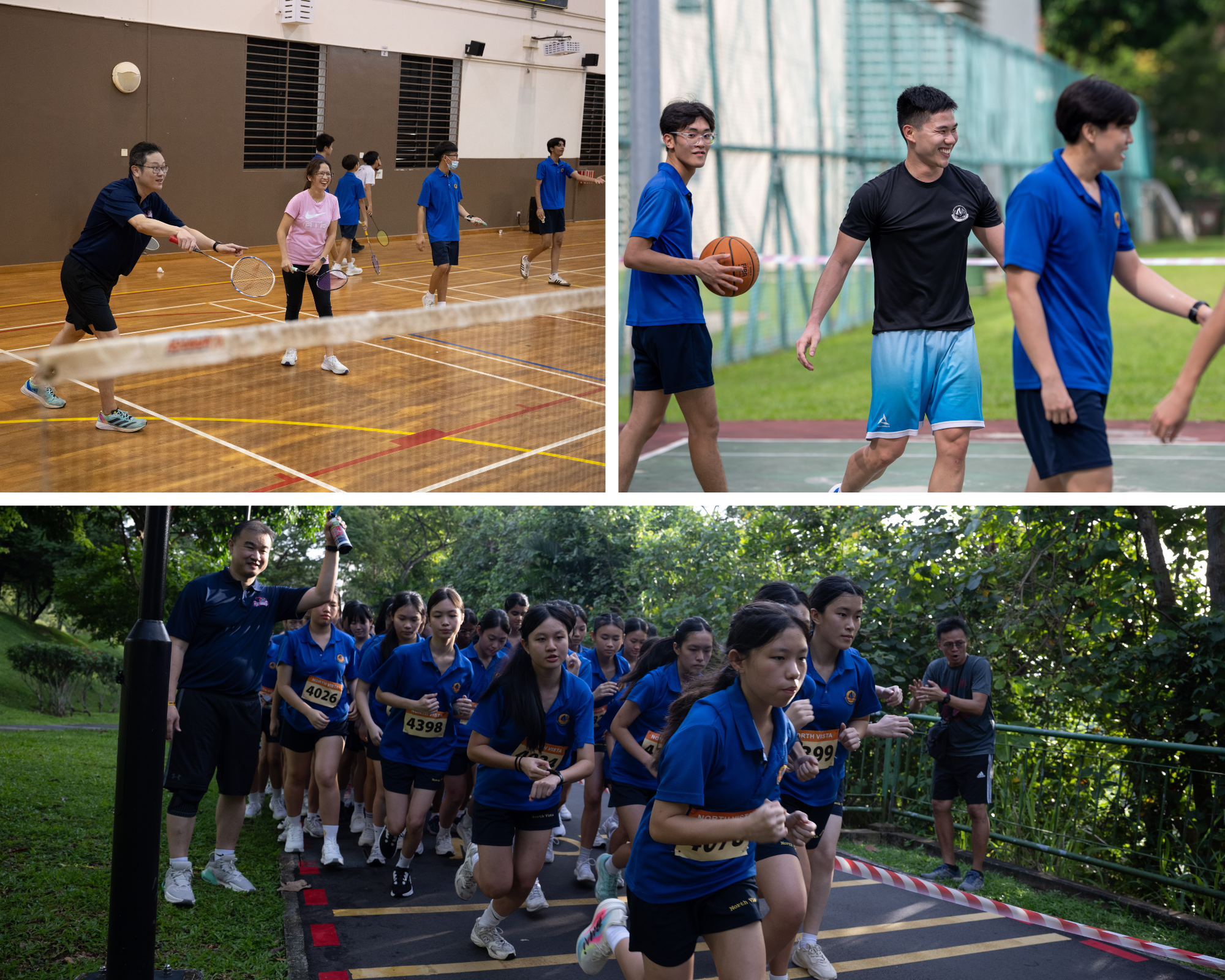 NV students and teachers participating in the run and other sports activites.
